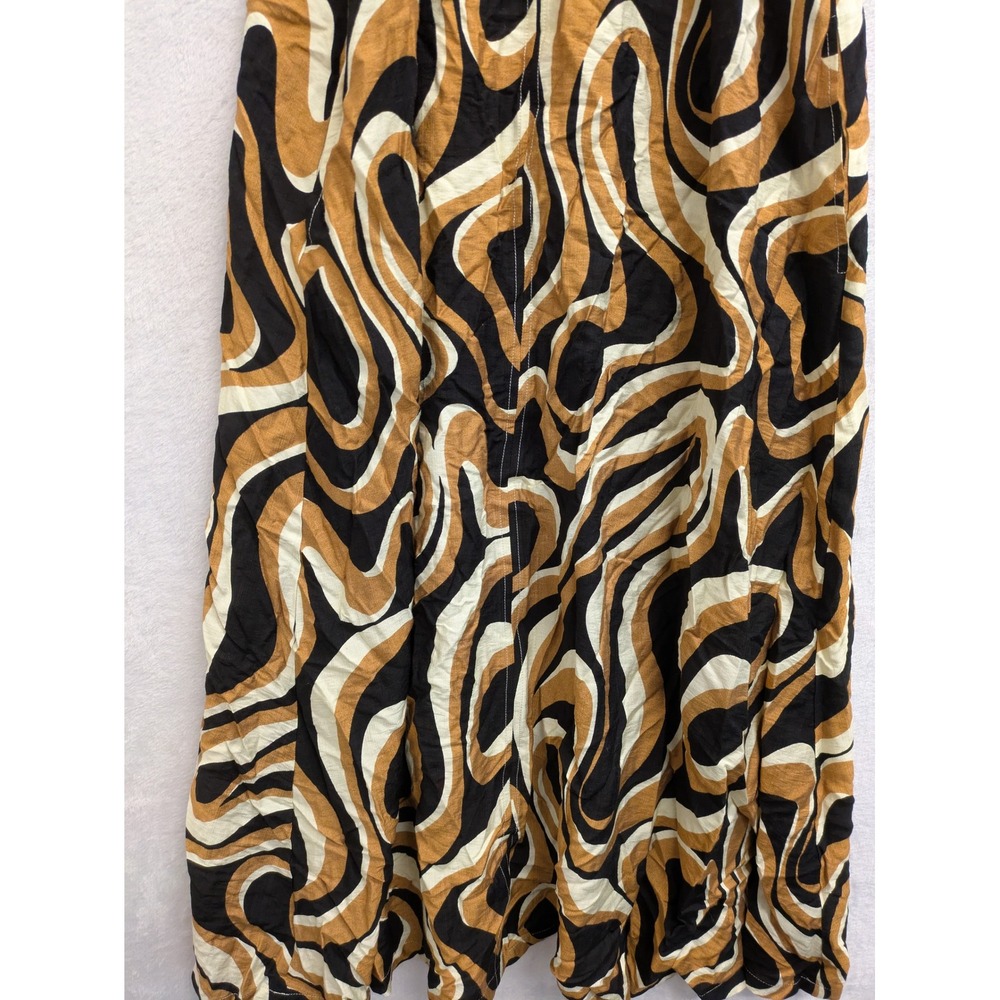 Polagram Womens Dress S Small Brown Black Cream Sleeveless Maxi Casual‎ - Picture 3 of 8